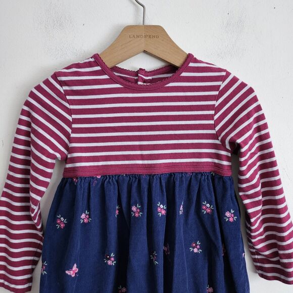 JoJO Maman BeBe ~ Navy Butterfly Embroidered Cord Mix & Match Dress ~ 4/5 Years - Picture 4 of 8